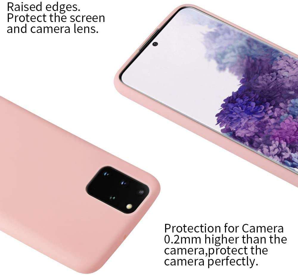 Leton-US Samsung Galaxy S20 Plus Phone Case,Soft Slim Silicone Case Gel Rubber Bumper Case Anti-Scratch Shockproof with Microfiber Lining Protective Shell Cover for Samsung Galaxy S20 Plus Pink 6