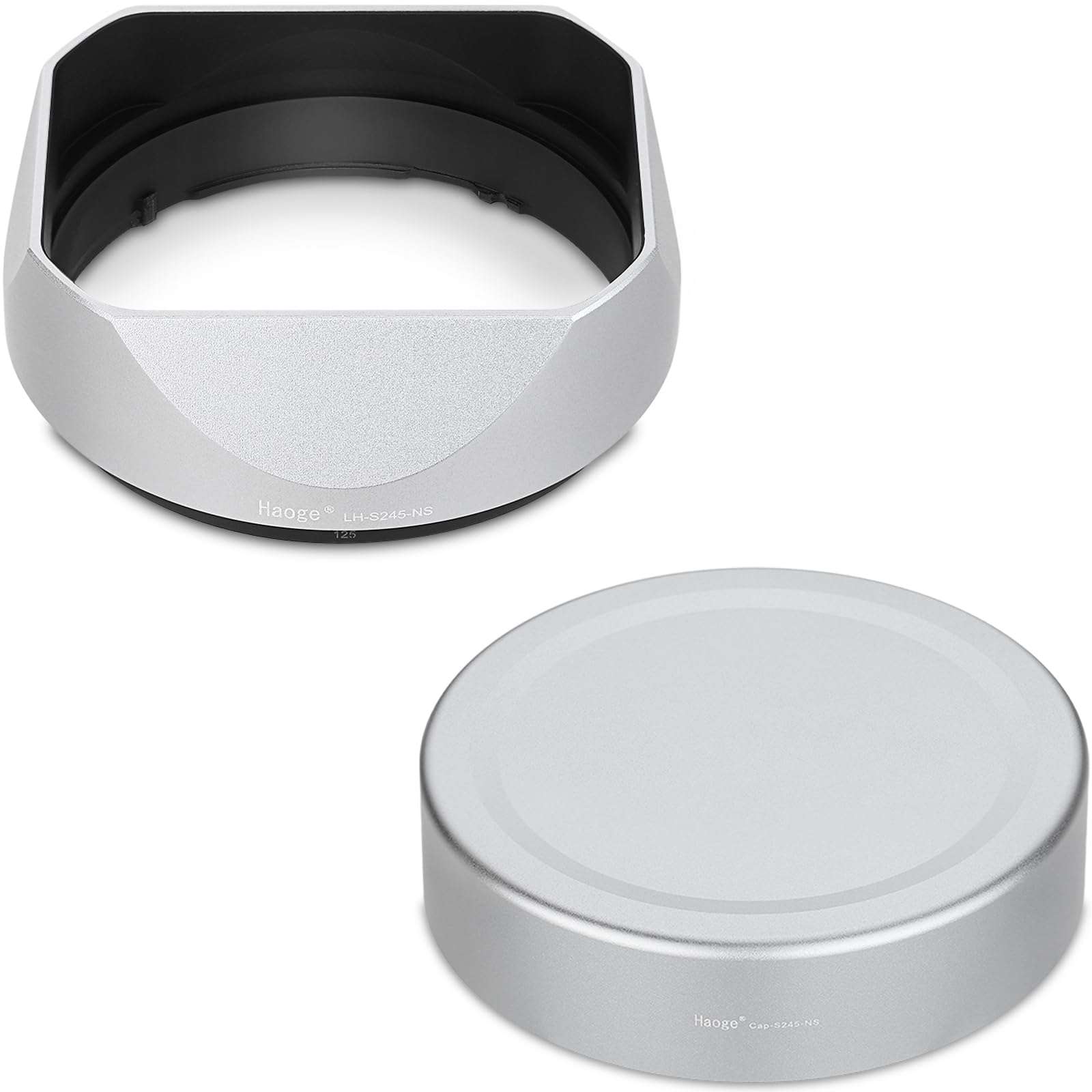 Haoge Metal Square Lens Hood for Sony RX1R3/RX1M2/RX1 FE 40mm F2.5 G FE 50mm F2.5 G FE 24mm F2.8 G Lens Shade on A7CII A7CR A7R4 Camera Bayonet Mount Silver 1