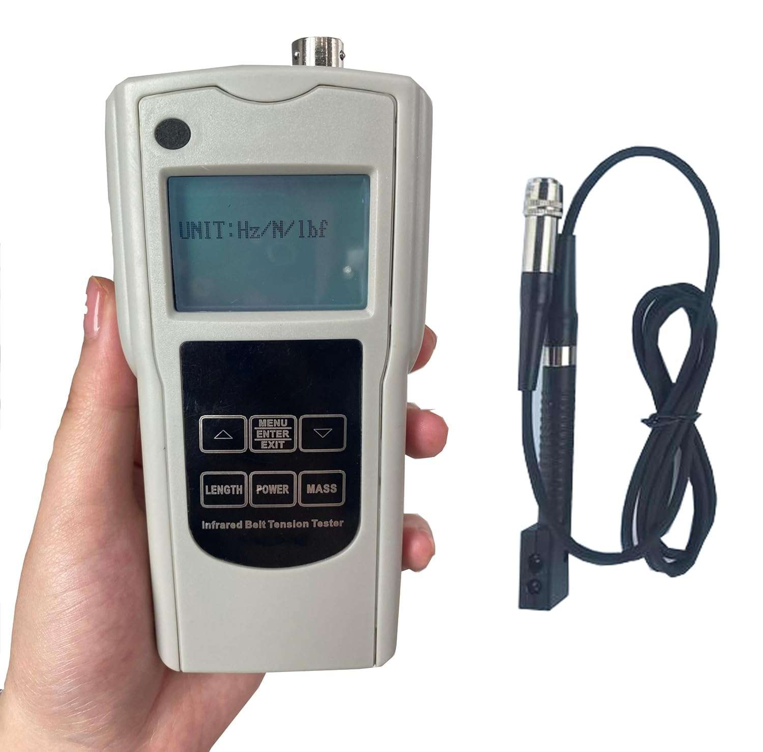 CNYST Digital Infrared Belt Tension Meter Infrared Belt Tensiometer withTwo Different Units of Metric or Imperial System Measurement Range 10Hz~500Hz Total Error <5% 1