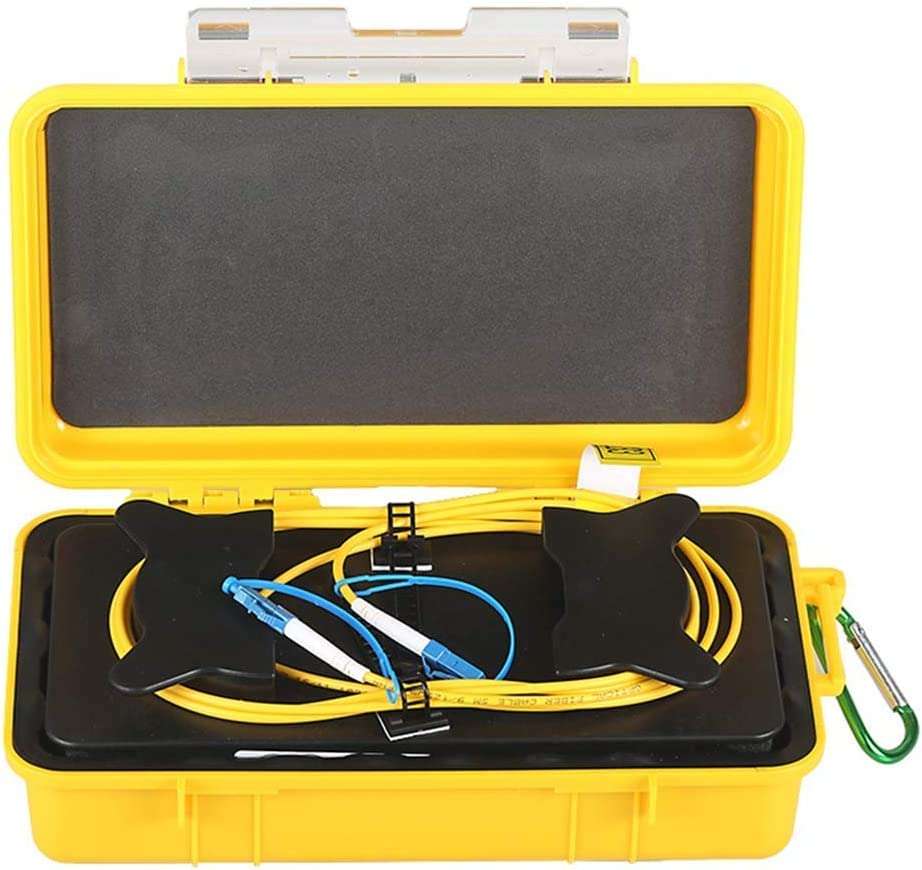 Etayson Fiber Optic OTDR Launch Cable Box G652D Single Mode 9/125 with Low Loss LC/UPC-LC/UPC Connectors Dead Zone Eliminator Fiber Box (500M)