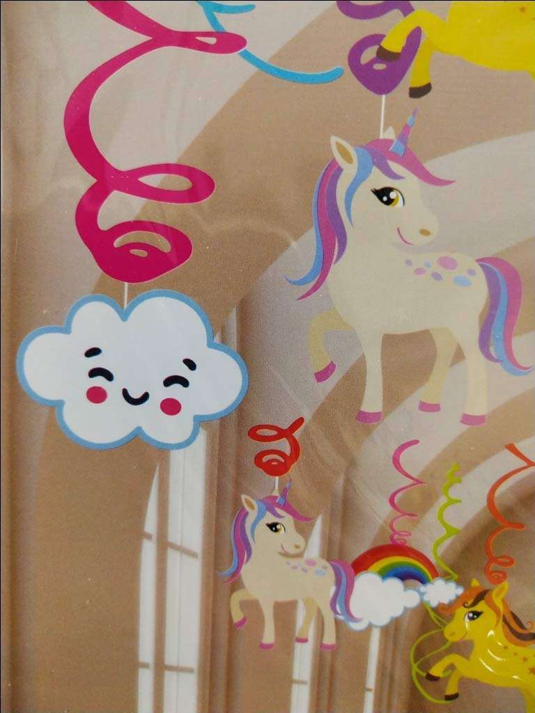 FunBlast Unicorn Theme Birthday Decorations Swirls Hanging Decorations 12 Pcs for Girls Party Decoration, Ceiling Decor Supplies, Swirl Backdrops, Magical Decorations 5