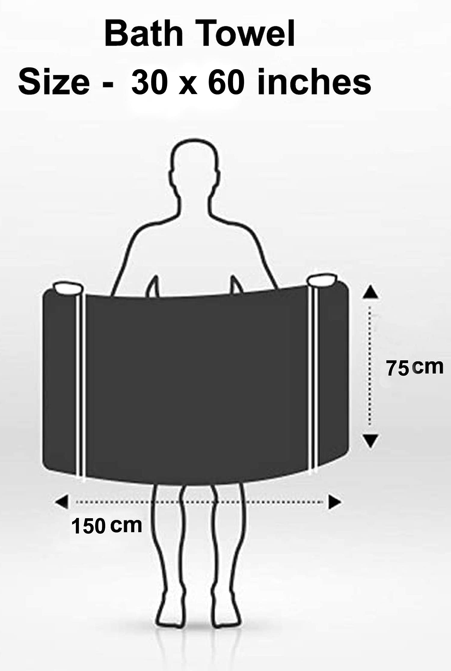 Fun Homes Square Cotton Bath Towel Super Soft, Fluffy, and Absorbent, Perfect for Daily Use Soft Cotton Towels, 30"x60" (Red)-HS_38_FUNH21216 6