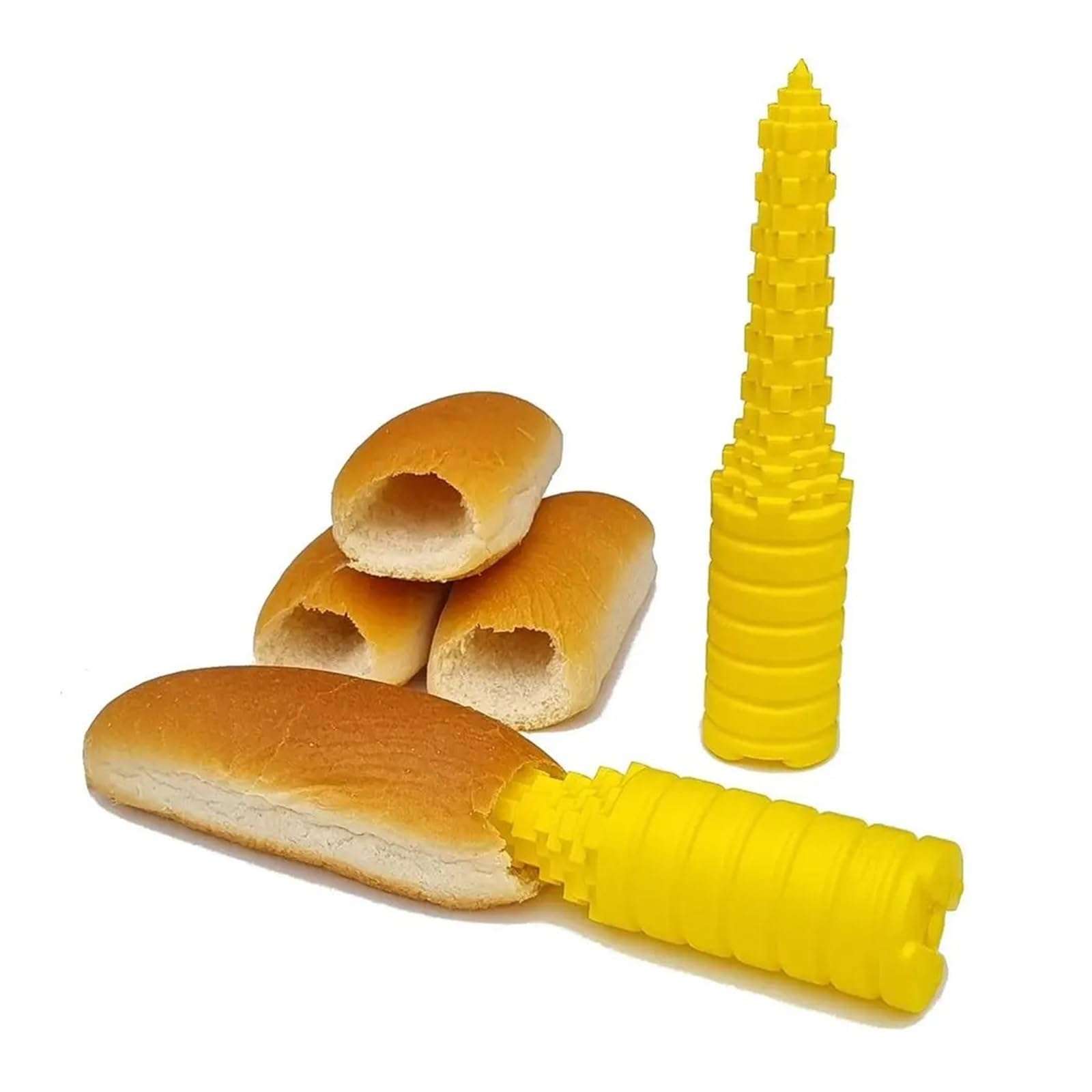 Bread Hotdogger Hot Dog Drill Leakproof Hot Dog Baking Tool Kitchen Gadgets(Yellow) 1