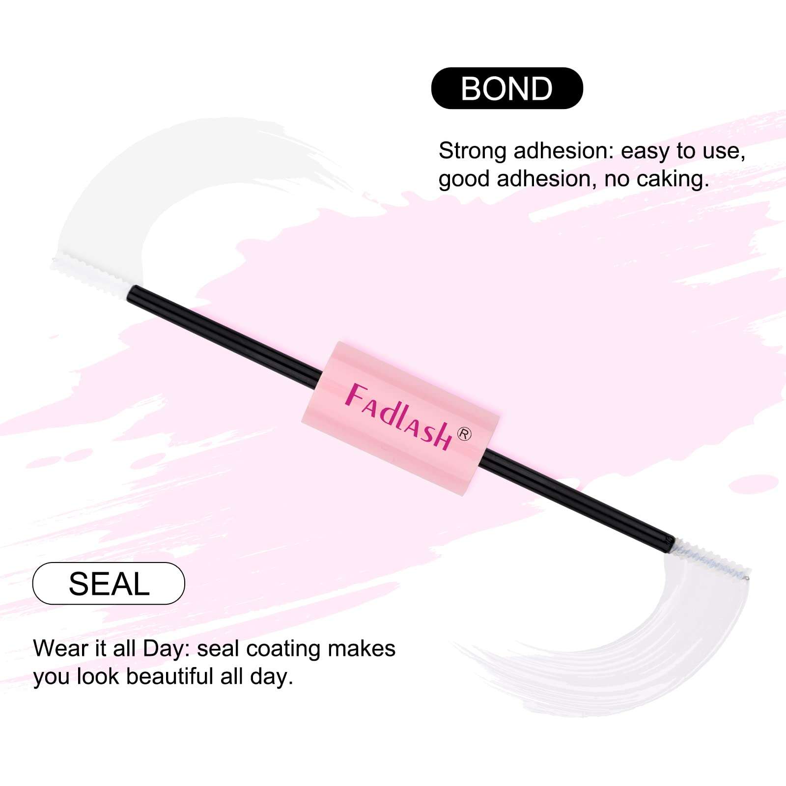 FADLASH Lash Bond and Seal Kit 2 Pcs Bond and Seal Lash Glue for Eyelash Clusters Waterproof Lash Clusters Glue Stong Hold Clear Long Lasting (10ml) 6