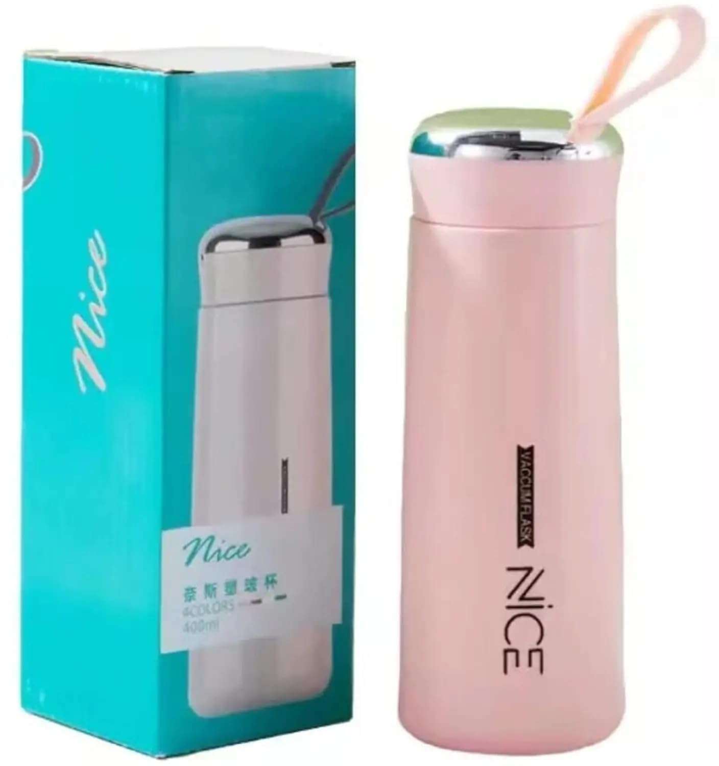 CODENITRO Nice Water Bottle, Glass Inner Liner with Silicone Protective Cover 400ml Glass Water Bottle | Leak Proof | BPA Free | Air Tight Lid | (Multicolor-Pack of 2) 2