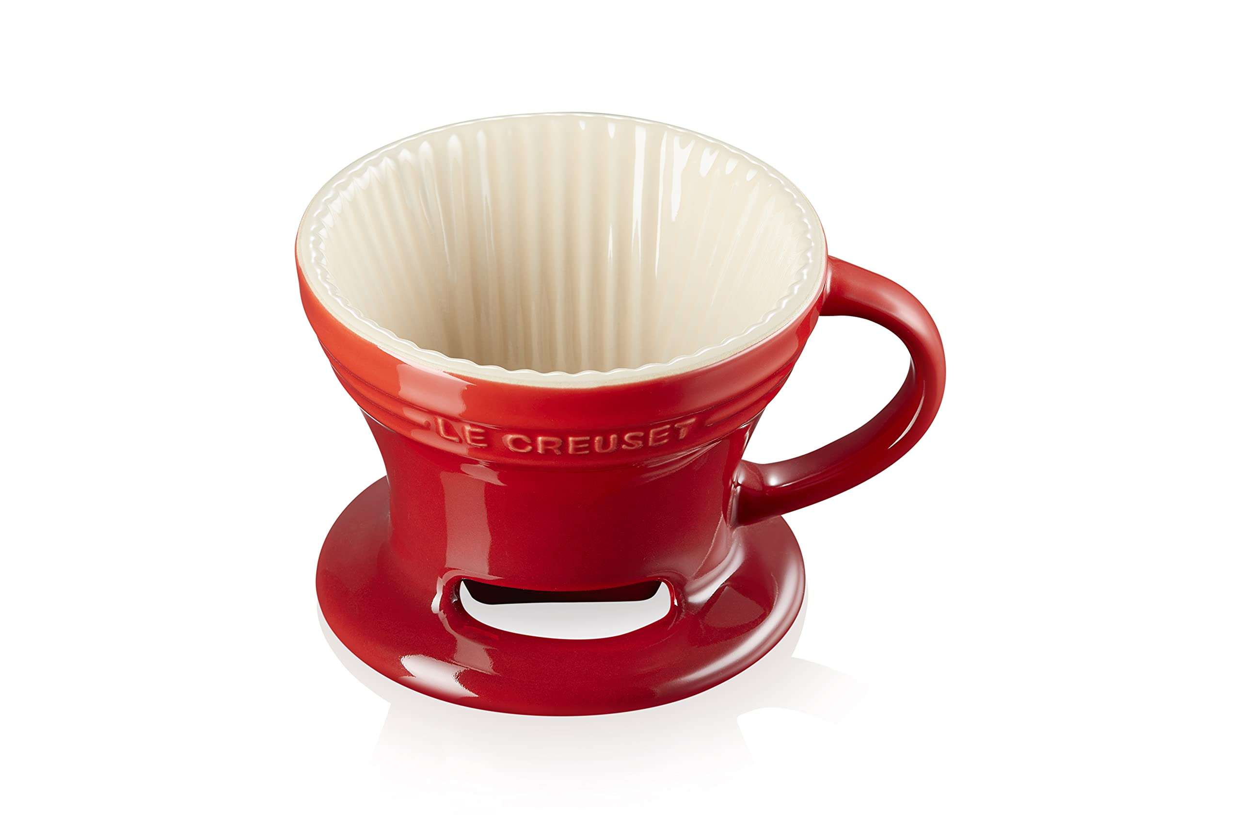 Le Creuset Stoneware Pour Over Coffee Cone, 3.25", Cerise