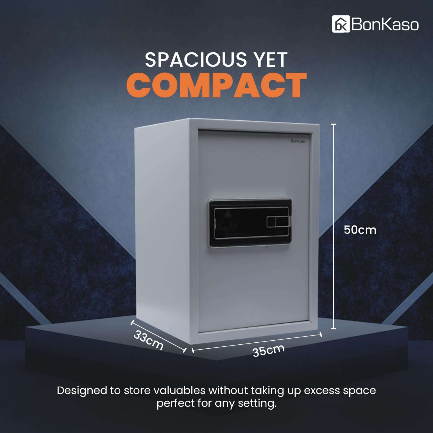 BonKaso Safe Locker For Home, 51 Litres Locker Box For Money, Jewellery, Digital Electronic Safe Locker for Home & Office With Auto lock Function, Anti Theft Alarm And LED Display, (Grey) 4