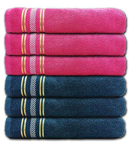 lch FASHION 100% Cotton 4 Piece Hand Towel Set, Gym Towel Set, Face Towel, Kiitchen Towel, Multipurpose Cleaning Cloth, Kitchen Napkin, Microfiber Cleaning Cloth Set of 4 (Pink & Sea Green) (4) 2