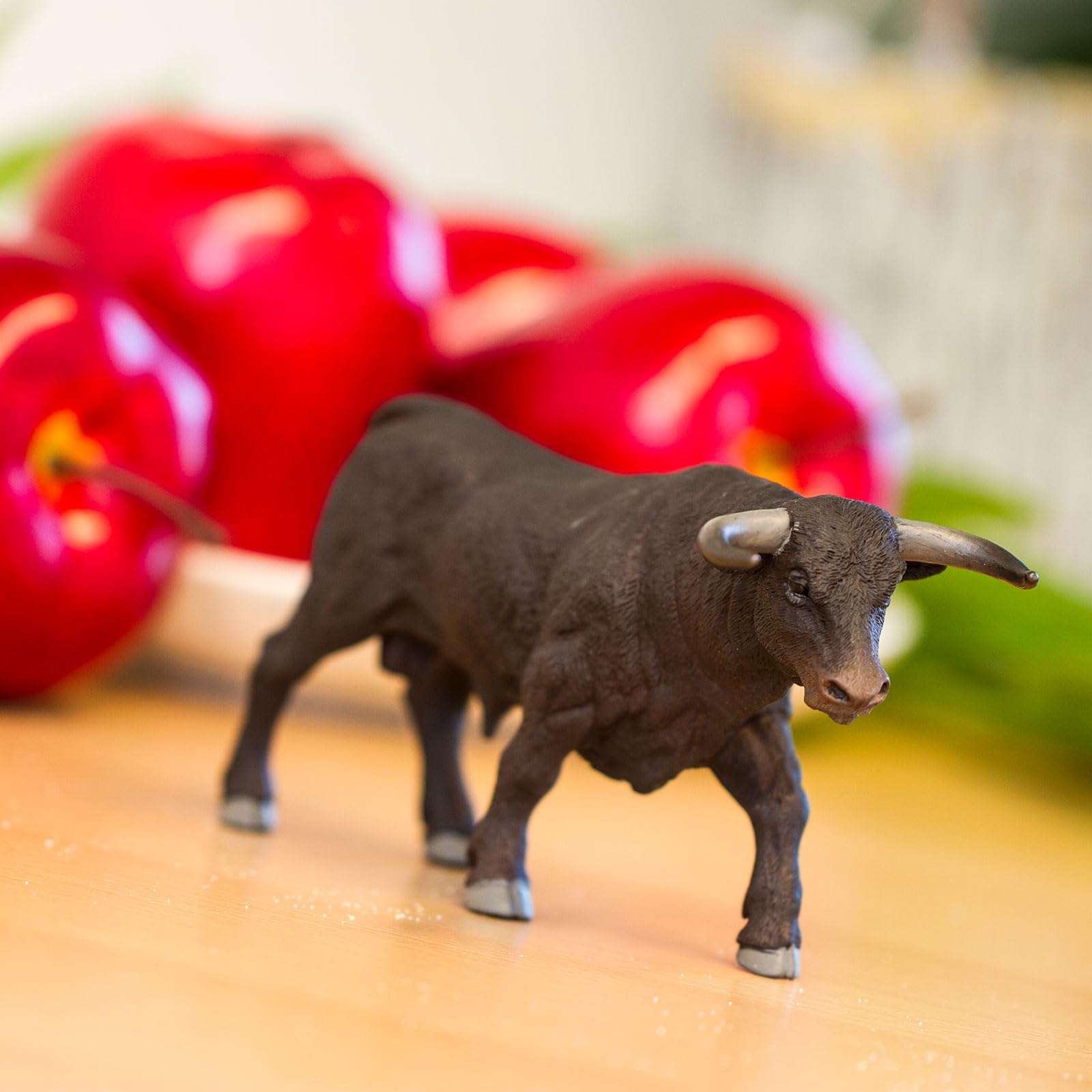 Safari Ltd. Black Bull Figurine - Detailed 6" Plastic Model Figure - Fun Educational Play Toy for Boys, Girls & Kids Ages 3+ 6