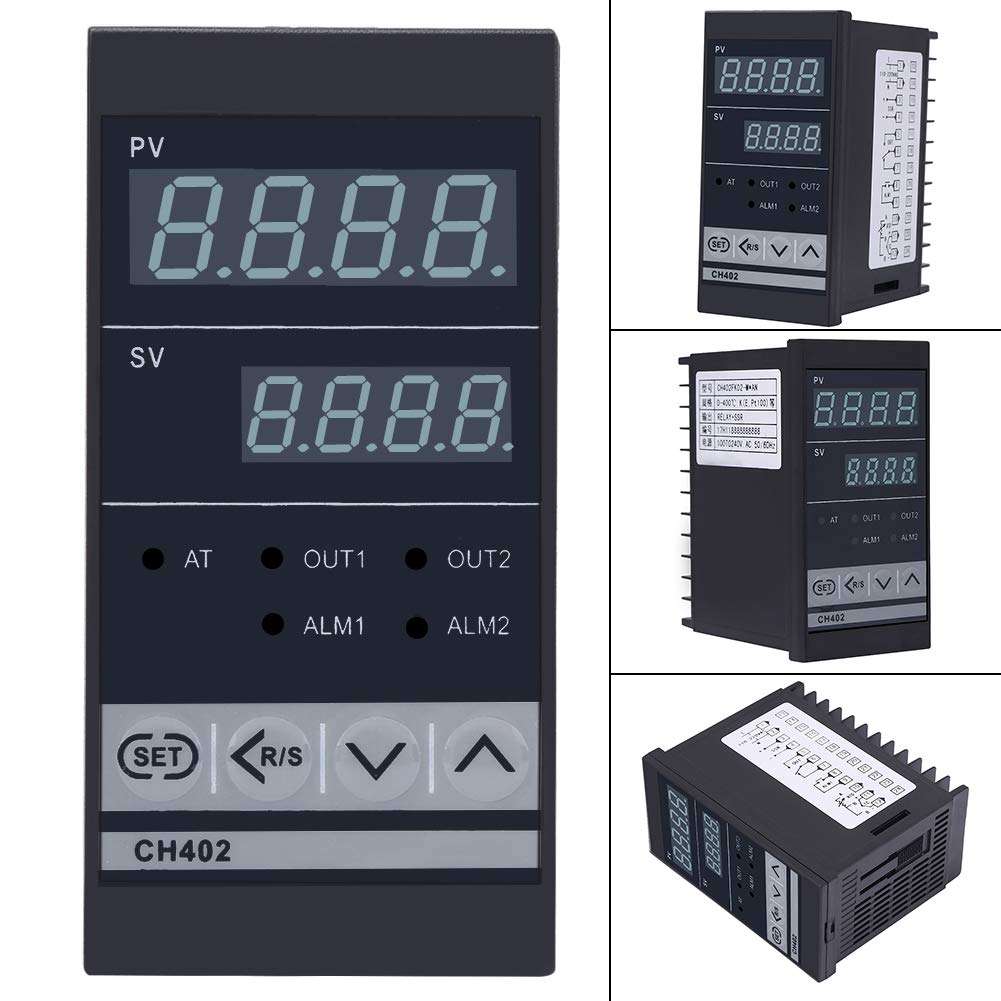 Temperature Controller, CH402 AC85-264V High Precision Smart PID Temperature Controller Thermostat Relay TC/RTD Input 5