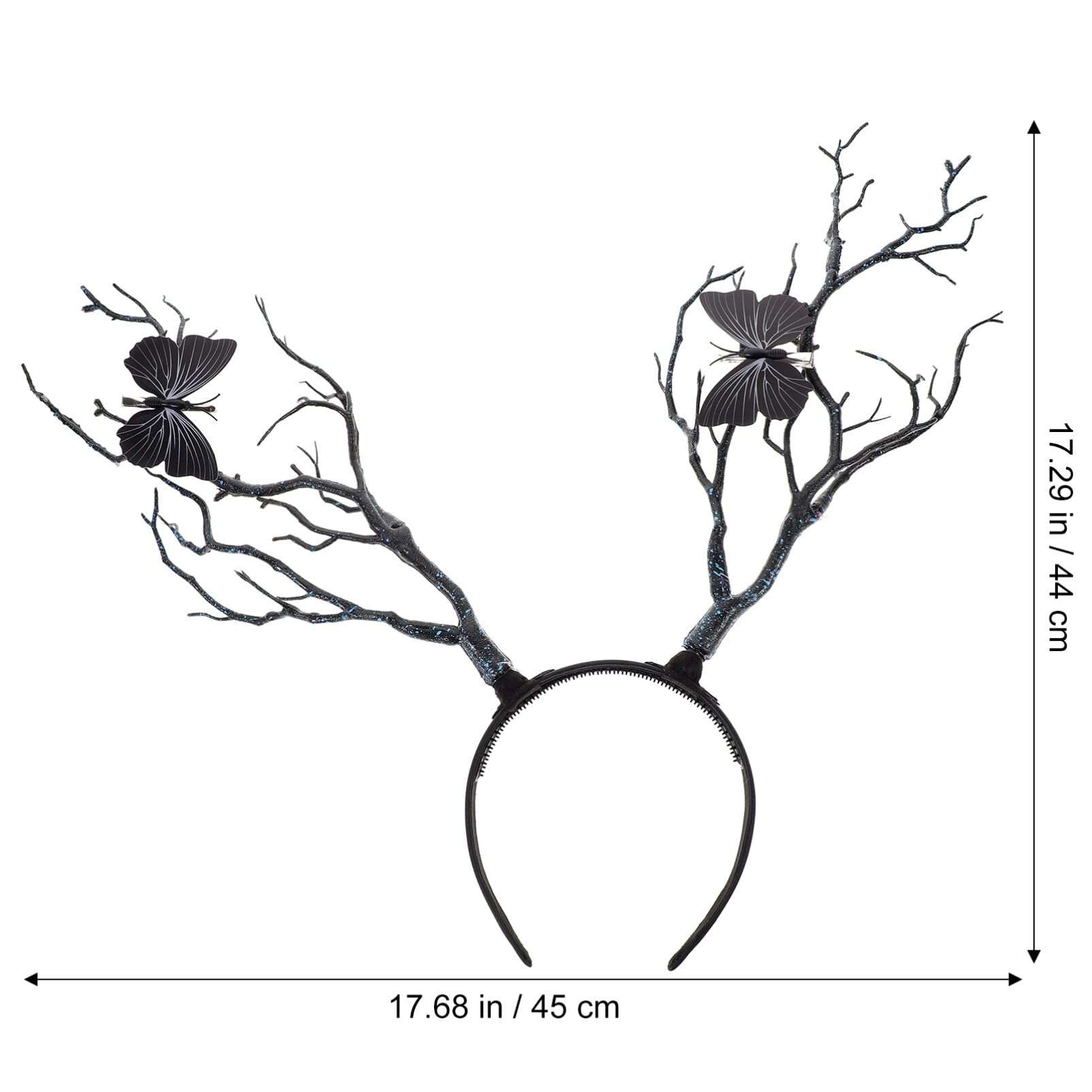 Healvian Tree Branches Antler Shaped Headdress,Deer Antler Headbands,Tree Branches Butterfly Headband,Fairy Witch Goddess Headdress,Halloween Cosplay Costume Headpiece Decor 4