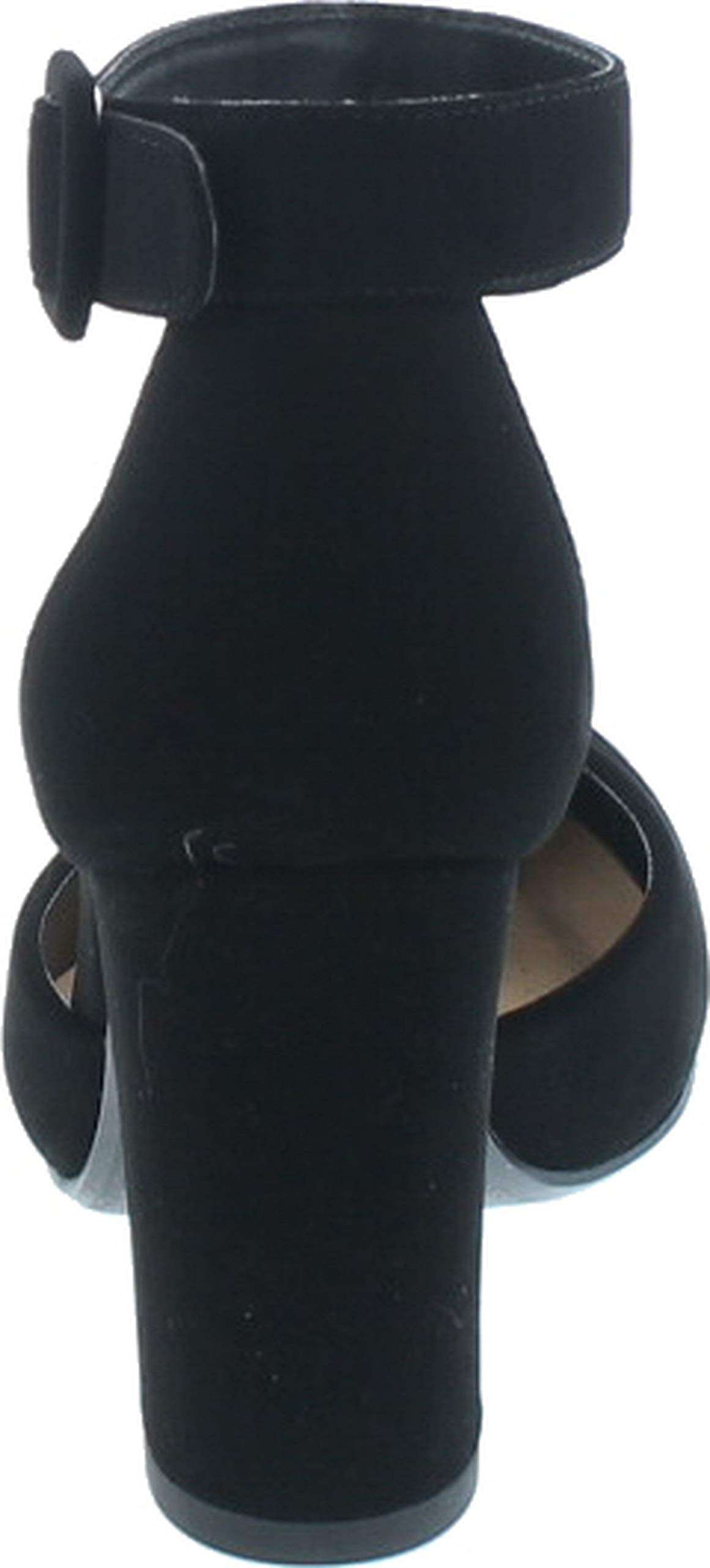 City Classified Comfort Women's Nola Faux Nubuck Leather Mary Jane Chunky High Heelmve shoes kaili BLACK SIZE 8.5 5