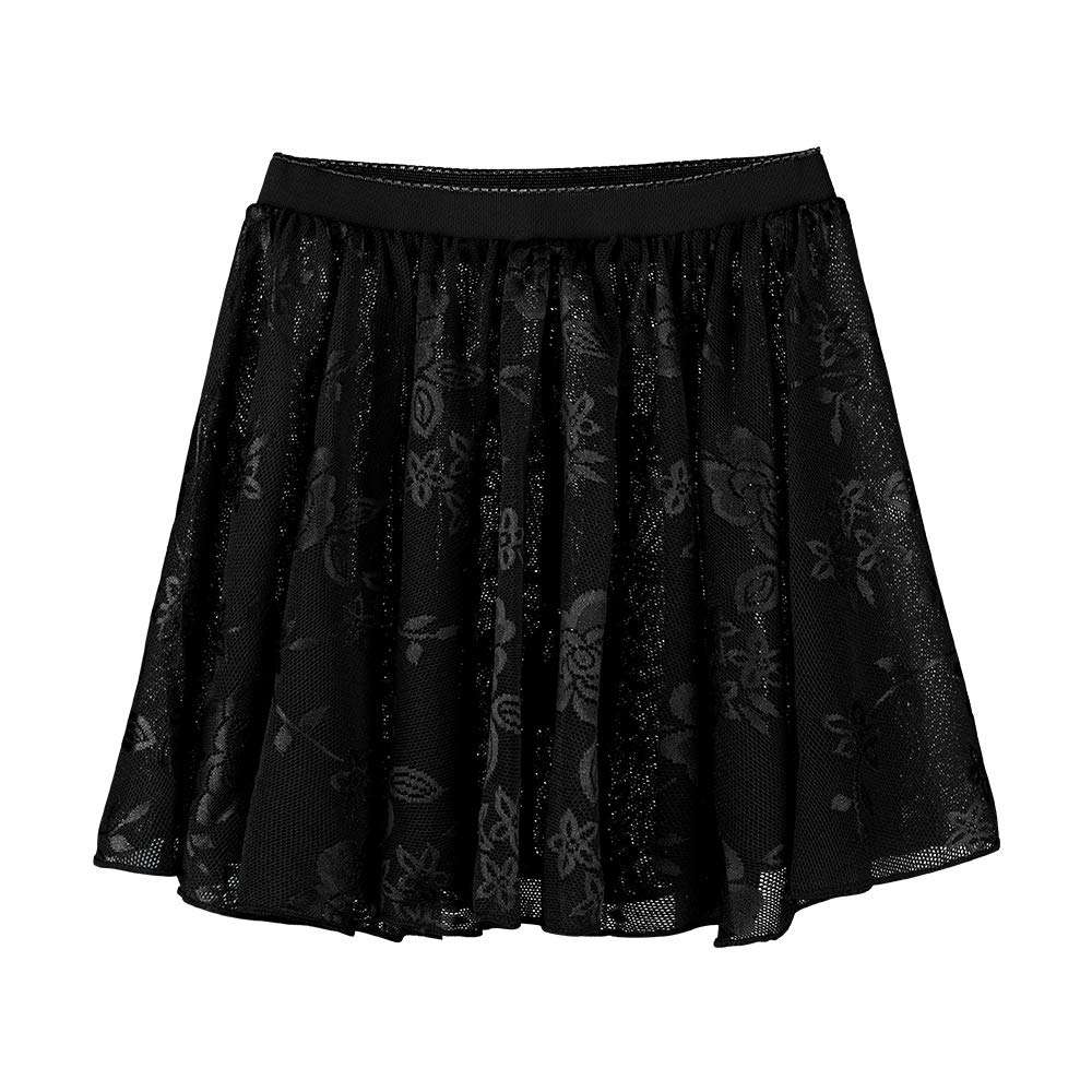 Soudittur Girls Ballet Skirt Black Lace Dance Costumes Skirts Pull On (Height: 57”-65”) 5