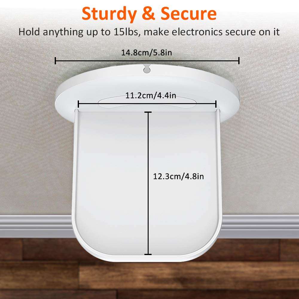 MATONE Small Wall Shelf, Wall Mount Shelves for Google WiFi, Smart Home Speakers & Cellphones, Clever Charging Shelf with Cord Arrangement, Small Space Solutions for Anything Up to 15lbs 6