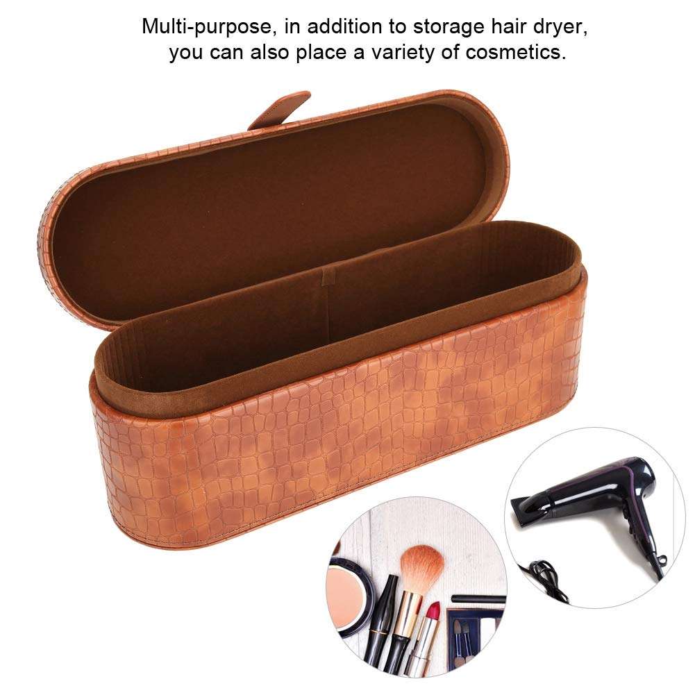 Portable Storage Case For Hair Dryer Pu Waterproof And Scratch Resistant Travel Precious Gift(Brown) 5