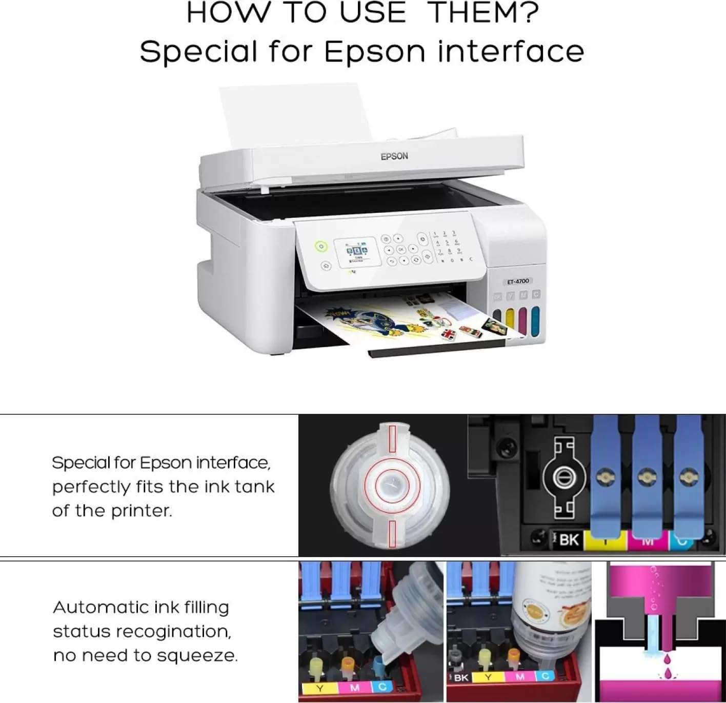 Teqbot 003 001 Refill Ink Compatible with Epson 001, 003, L3200, L3210, L3211, L3215,L3216,L3250,L3252 Black - Twin Pack Ink Bottle 6