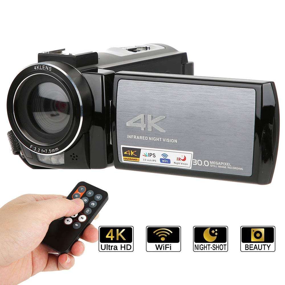 High Definition Video Camera Three Infrared Night Viewing Ir Lamps Digital Video Camera 3-Inch Color Touching Screen,for Home Travel(US standard (100-240v)) 2