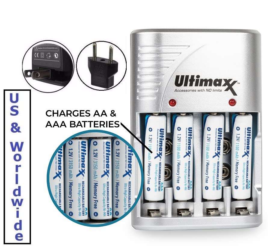 Dual AC/DC Turbo Charger & 4AA Battery for Kodak Easyshare C143 C142 CD82 C195 1