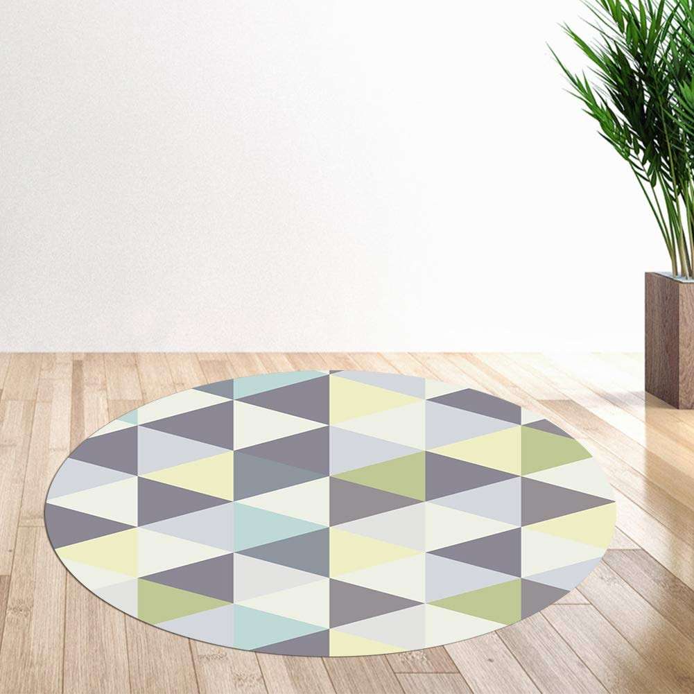 Sitting Pad, Strong and Durable Non-Slip Washable Super Soft Flannel Chair Mat, for Laundry Entry Way Kitchen, Bathroom Apartment, Dorm Room(100cm in Diameter) 3