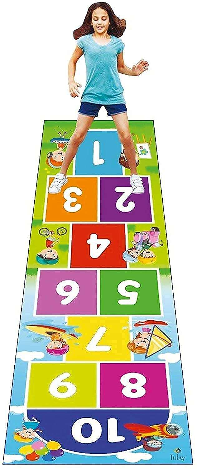 Avvic Mart Jumbo Play Game for Kids & Adults Family Game, Floor Game,Child Learning Game 2.5 feet x 8 feet PVC Flex Material Count and Jump Floor Games (Hand hopscotch Jumbo Play mat)