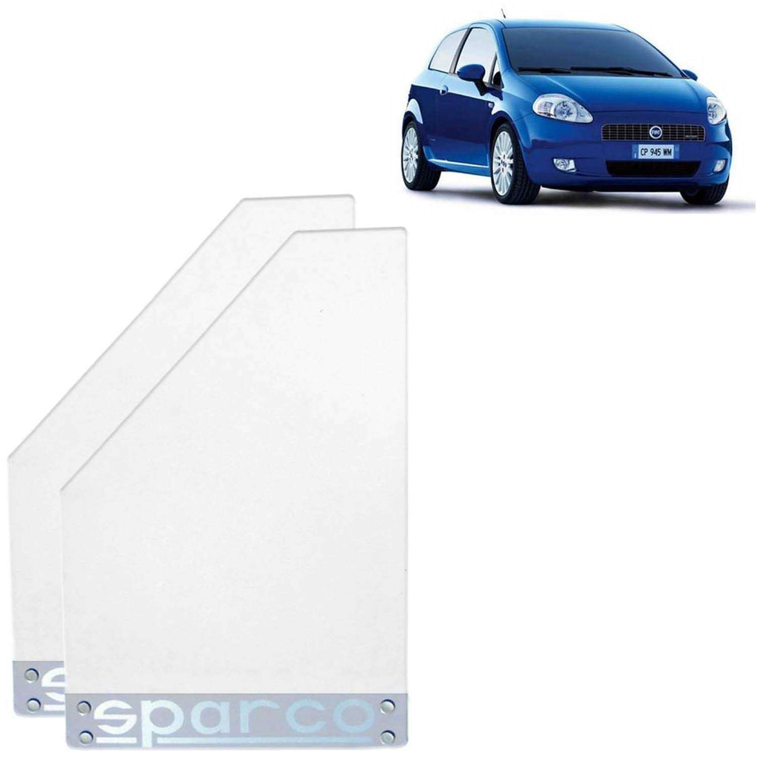 Vocado Car Mudguard, Sparco Car Plastic Mud Flap, Splash Guard Compatible with All Models .White (Set of 4) 1