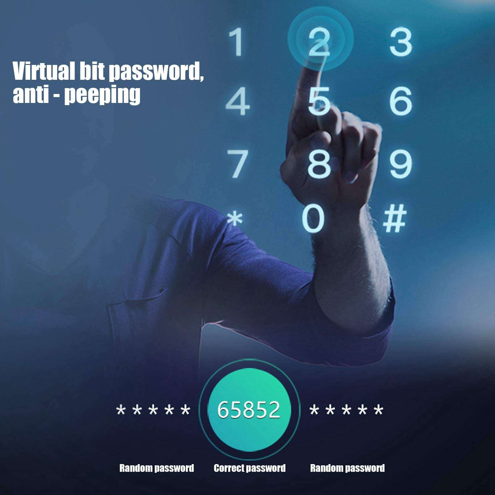 HONG Fingerprint Smart Door Lock, Five-in-one Entry Front Door Lock Biometric Room Door Lock Fingerprint Induction Digital Deadbolt for Home, Hotel, Office, Interior Door 3