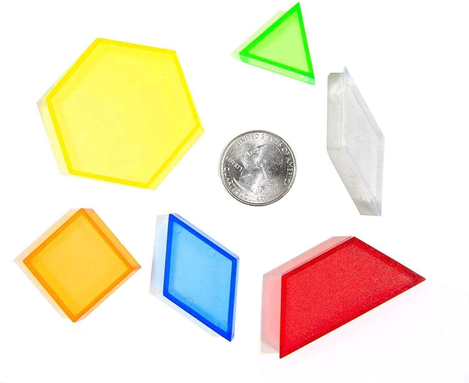 Think Fast Toys | Translucent Geometric Pattern Blocks for Early Education | 72-Piece Set | Assorted Colors | STEM & Home Learning Toys 5