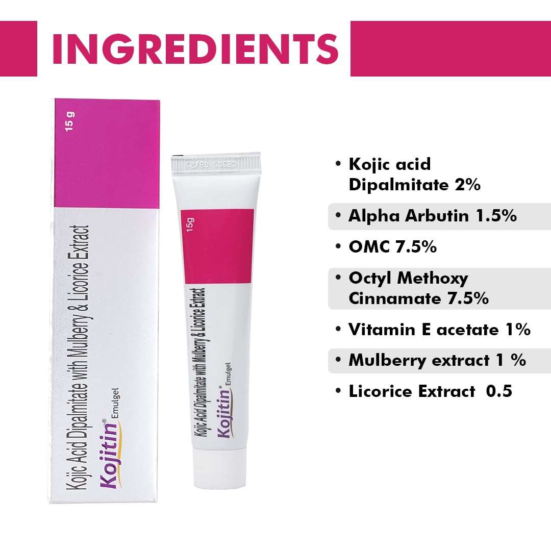 KLM Kojitin Emulgel, 15gm| Advanced Skin Lightening & Protection Formula |Dermatologist-Recommended 6