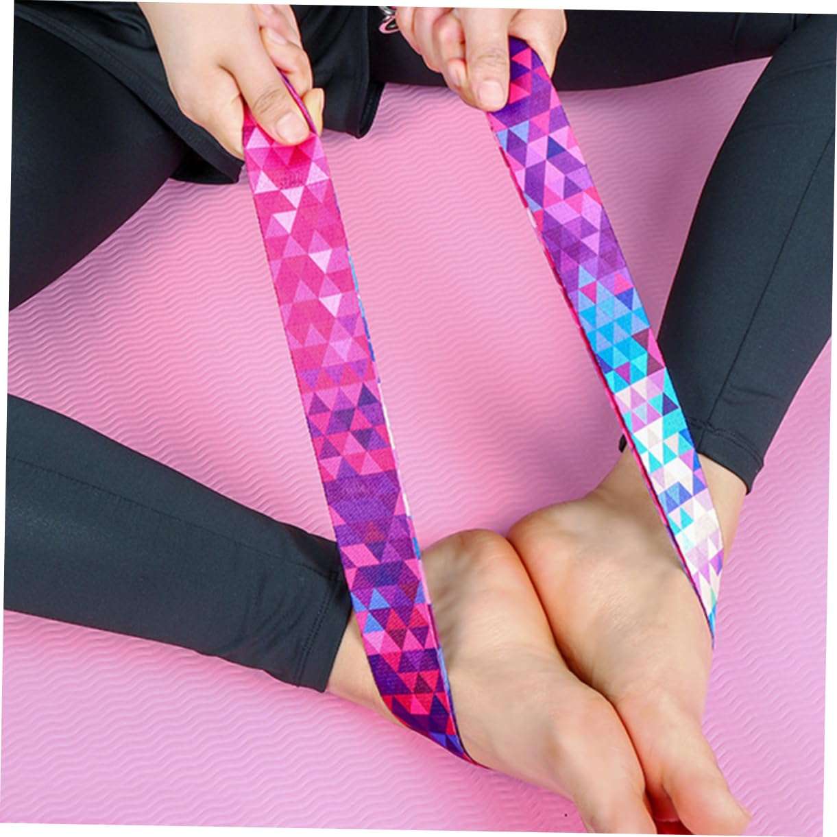 POPETPOP Yoga Straps for Stretching 2 Pack Hip Elastic Band Resistance Hip Band Yoga Exercise Band for Workout and Gym 4