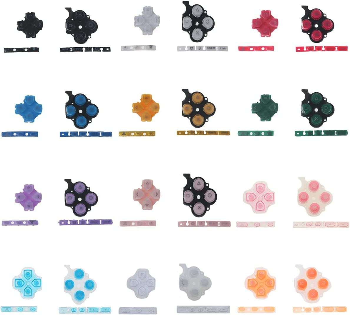 Left Right Buttons Key pad Set for PSP 3000 PSP3000 Home Start D-PAD Volume Buttons Console Replacement (White) 1