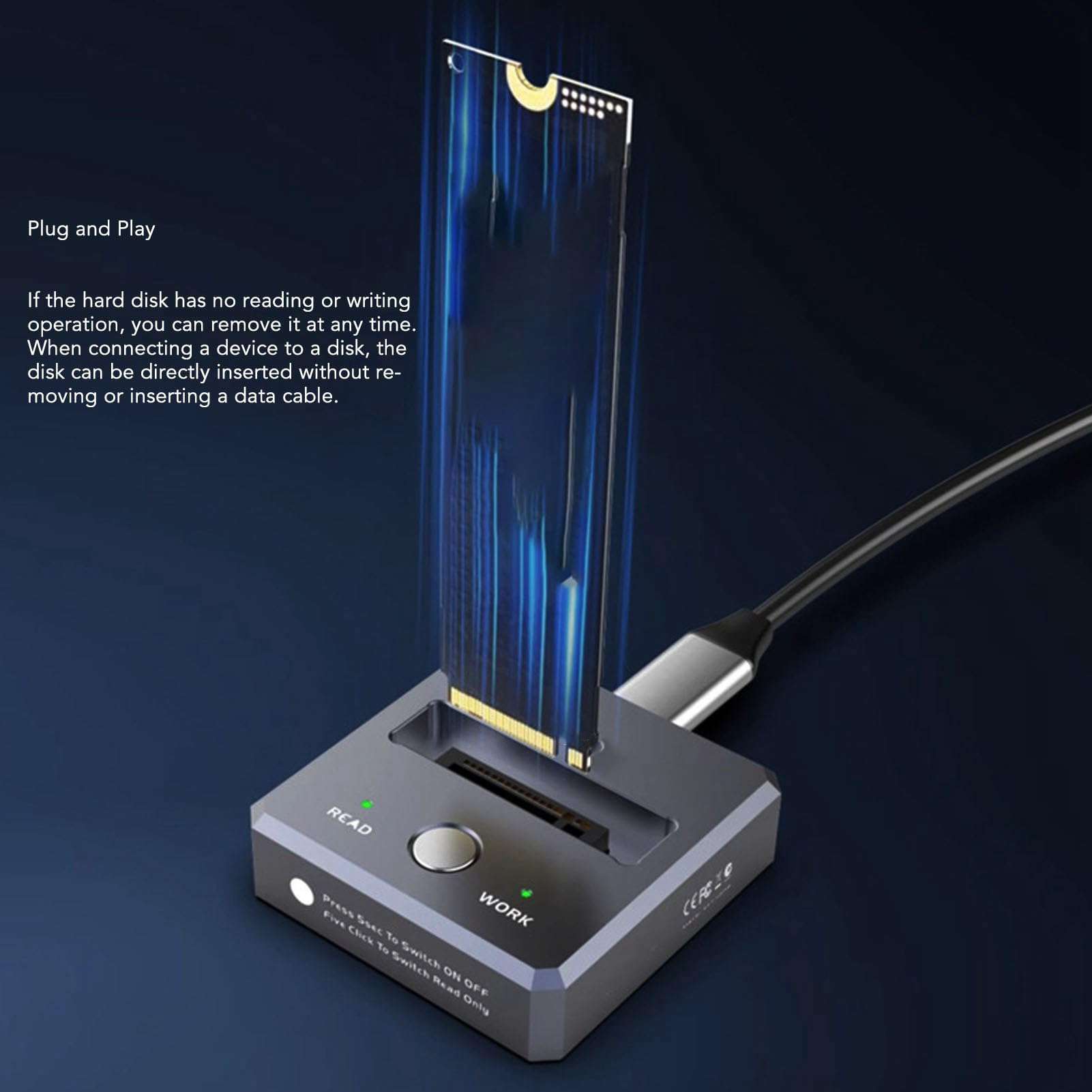 Goshyda NVMe to USB Docking Station, 10Gbps USB3.2 GEN2, UASP Protocol, Trim Command, M.2 SSD to USB C Reader for Computer 6