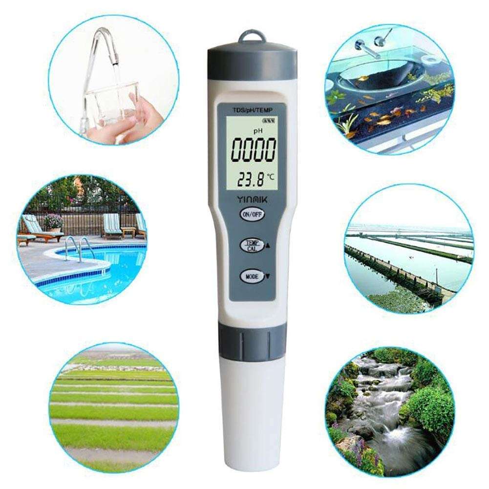 YYONGAO Water Quality Meter, Precise Instrument TDS/PH&Temp 3 in 1 Test Pen Handheld Water Quality Tester for Drinking Water, Laboratory, Aquaculture, Swimming Pool, Aquarium 5