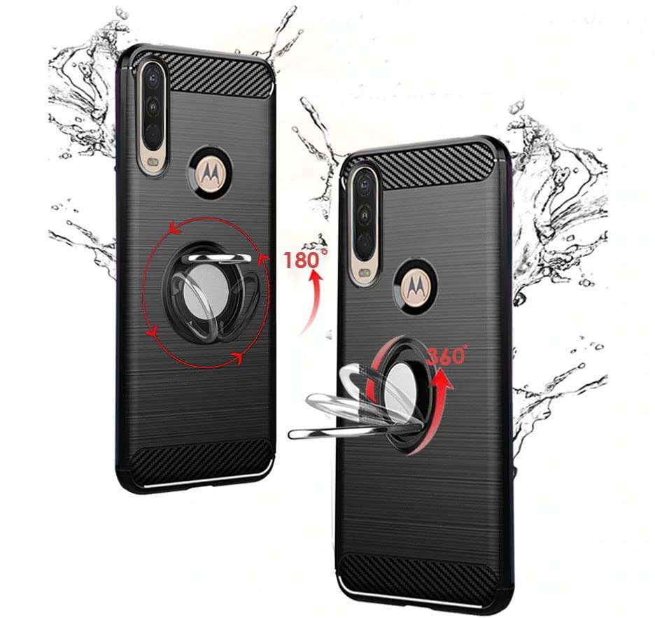 Unistuff Back Case Cover for Motorola One Action, Moto One Action, Motorola Moto One Action | Ring Stand | Premium Finish | Camera Protection - Night Black, 76563 5