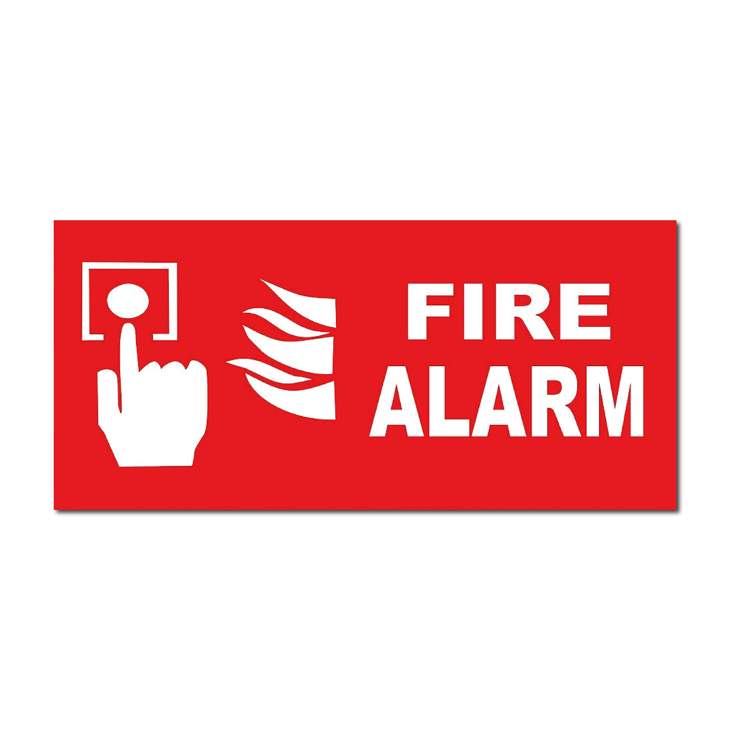 SIGN EVER™ FIre Alarm Safety Sign Board Combo For Office Building School Hospital Shopping Mall Red Signage Boards L x H 30 x 10 Cms