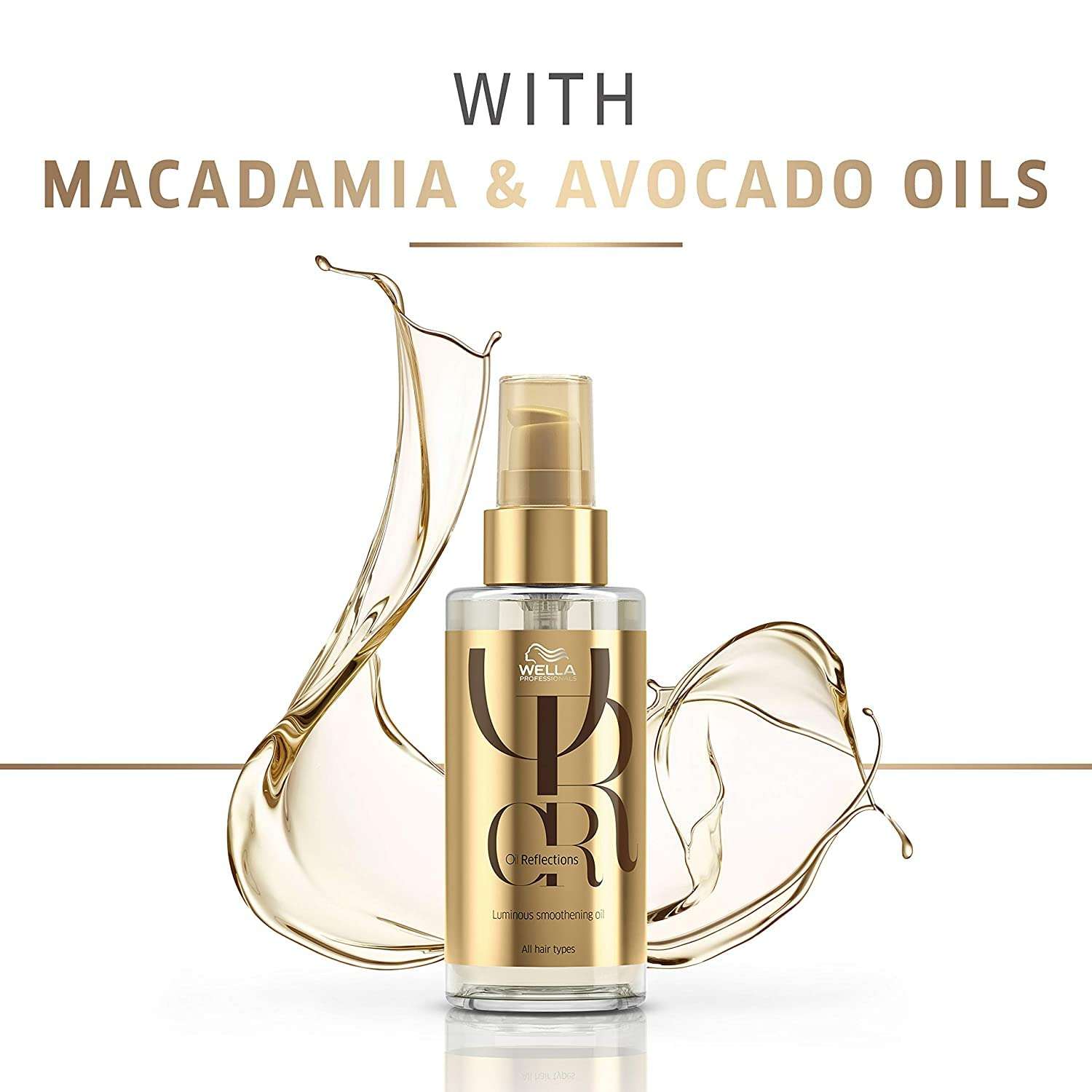Wella Professionals Oil Reflections Luminous Smoothening Hair Oil | 100 ml | Non-Sticky Hair Treatment | Avocado & Macadamia Seed Oils | For a Glossy Hair Shine 3