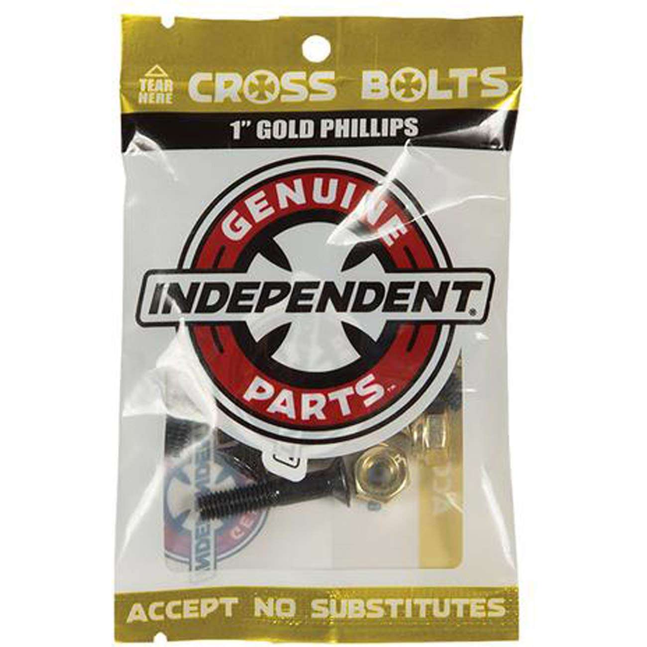 Genuine Parts Phillips Hardware 1 in Black/Gold Pack - Independent Skate Hardware 1