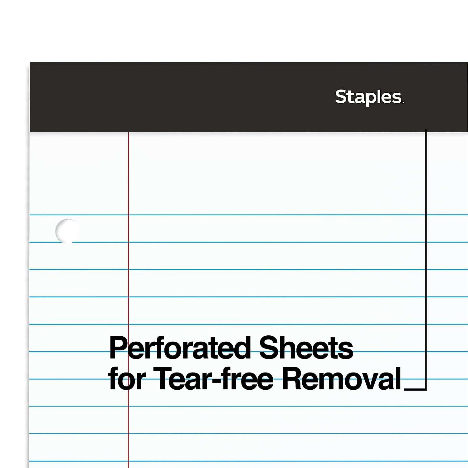 Staples 478900 Double Pad Notepads 8.5x11.75 White 100 Sh/Pd 6 Pd/Pk 6