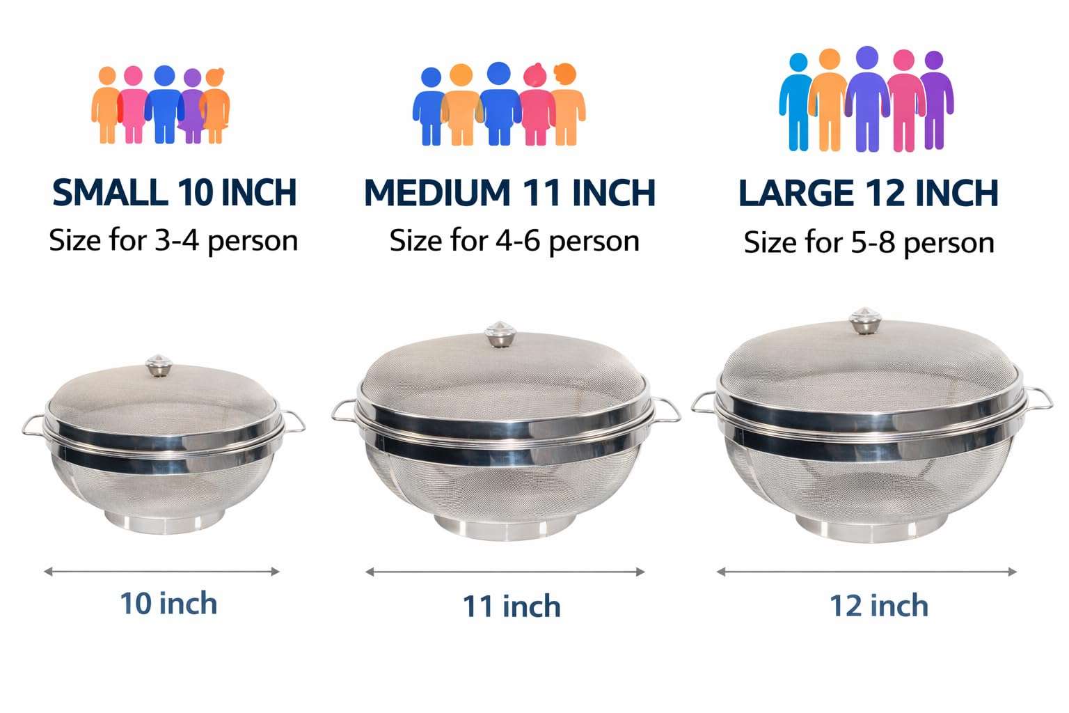 VINART Stainless Steel Fruit Basket with Lid | Fruit & Vegetable Storage Basket for Kitchen & Dining Table (12 Inch) 6