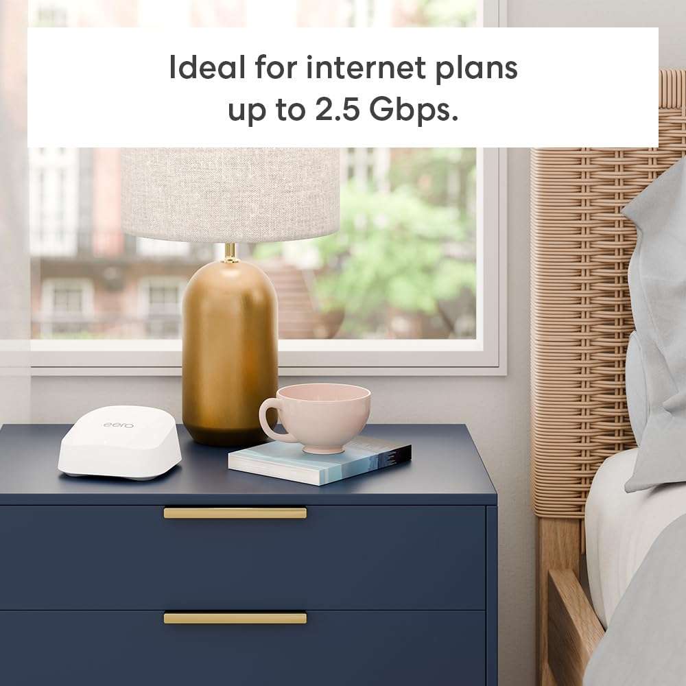 Introducing Amazon eero 7 dual-band mesh Wi-Fi 7 router (newest model) - Supports internet plans up to 2.5 Gbps, Coverage up to 6,000 sq. ft., 3-pack 5