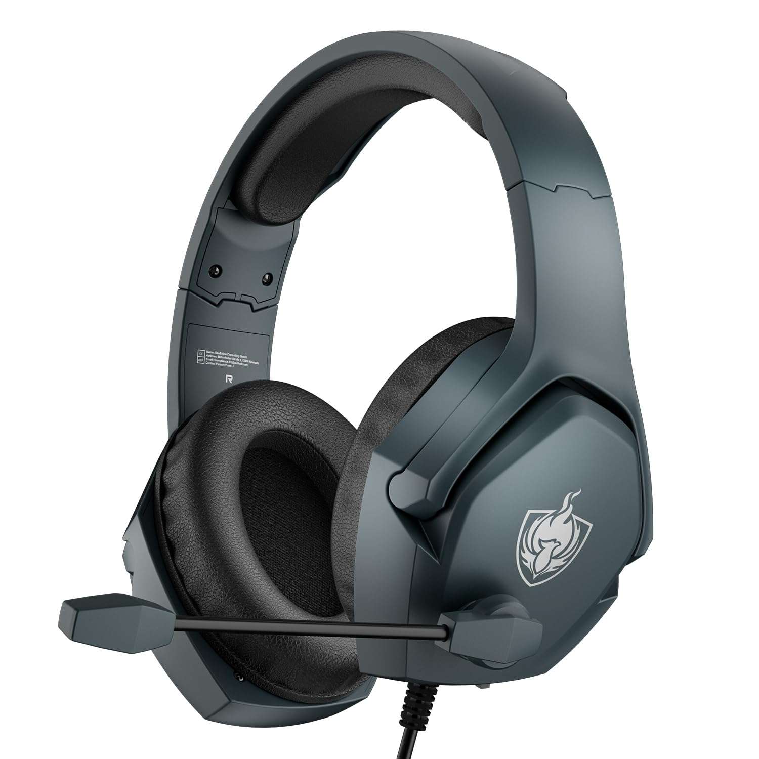 PHOINIKAS Gaming Headset for PC, Ps4, Ps5, Xbox Headset with 7.1 Stereo Sound, Gaming Over Ear Headphones with Noise Cancelling Mic, 3.5mm Wired Gamer Headsets for Xbox Series X/S, Switch (Grey) 1