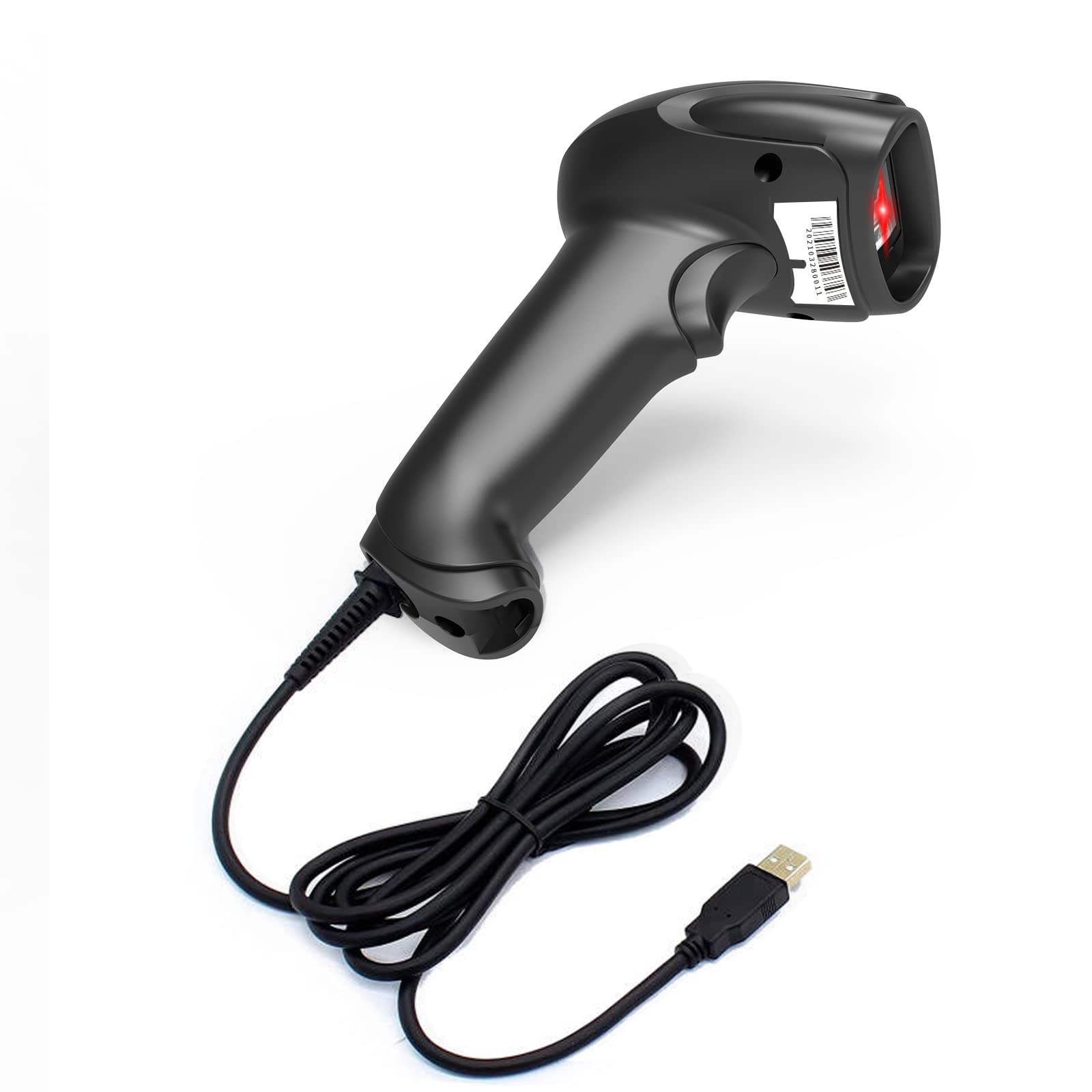 USB Laser Barcode Scanner Wired Handheld 1D Bar Code Scanner Reader Black 1