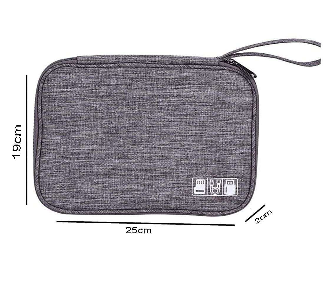 Flight of Fashion Single Layer Electronics Accessories Gadget Organizer Bag, Tech Organizer Pouch for Cables and Cord for Home and Travel Gadget Organizer Bag for Travel, Hard Disk Pouch Case - Grey 6
