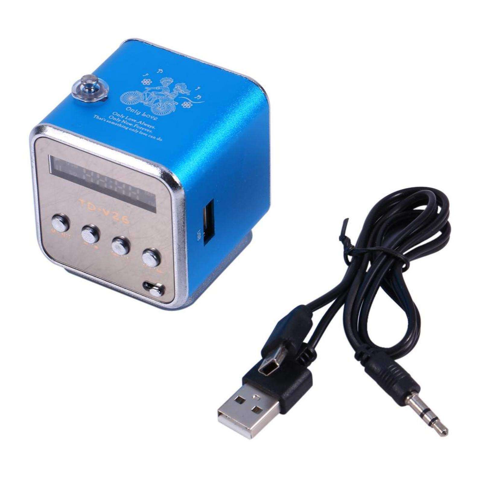 Mini Speaker,Support Memory Card and U Disk,Music Player,Portable FM Radio Stereo,PC Fashion(Blue)