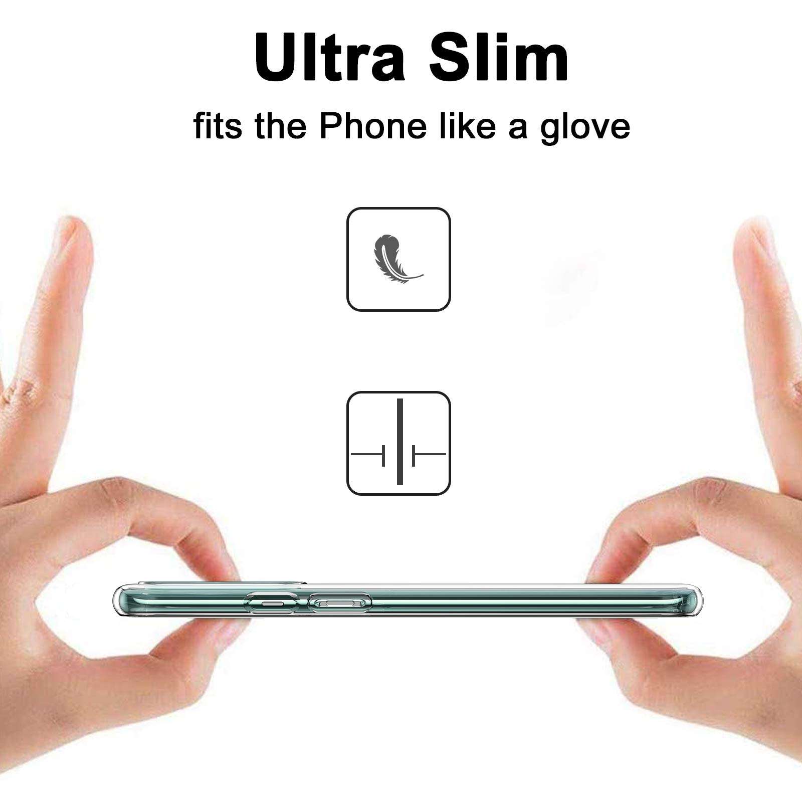 E'QITAYO Crystal Clear Designed for OnePlus 9 Pro Case Cover, 1.2 mm Thick Back Case, Flexible Silicone Cover, Thin Slim Soft TPU Silicone Shockproof Cover Case for OnePlus 9 Pro 2