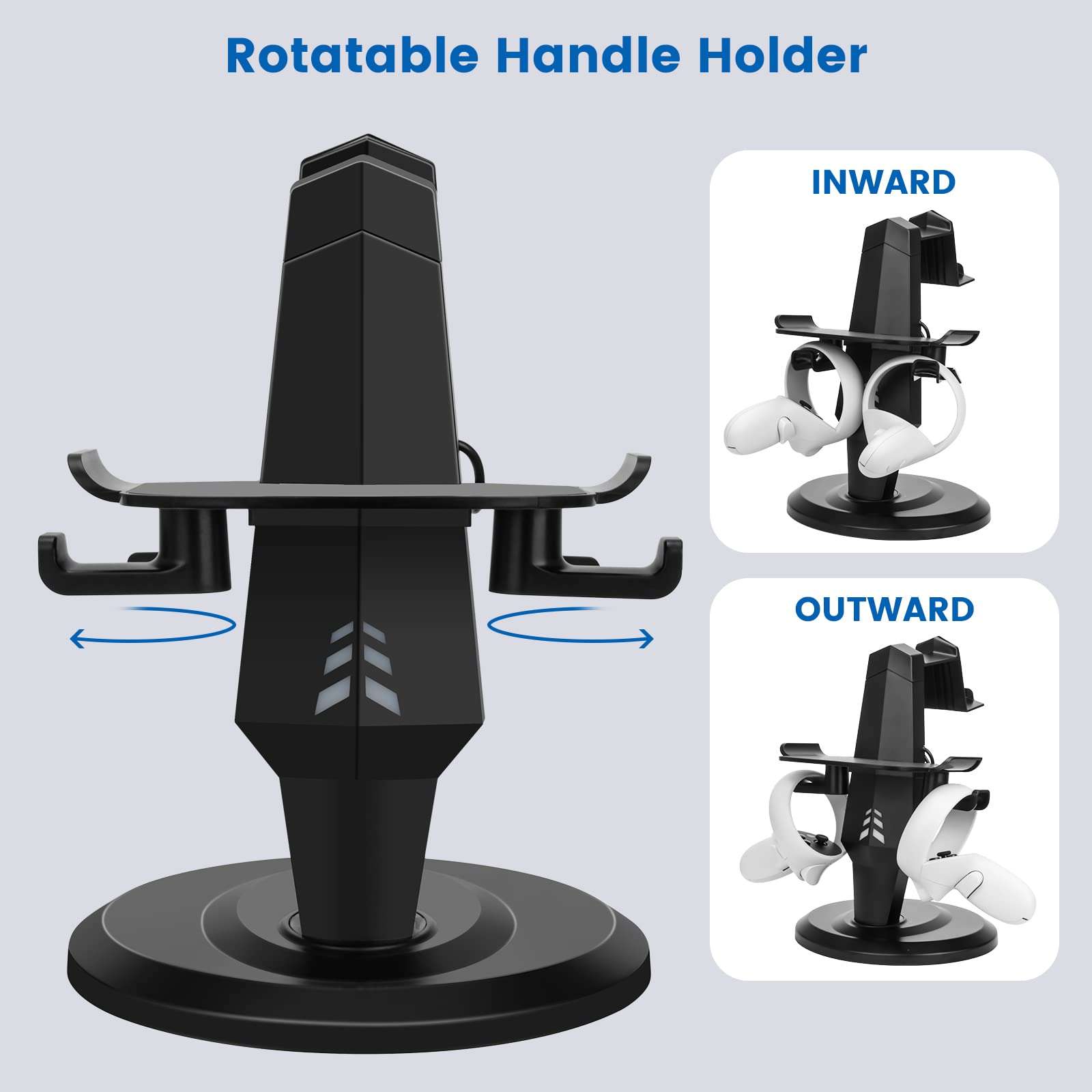 Lampelc Headset Charging Dock, VR Display Stand for Meta/Oculus Quest 2, Controller Grips for Oculus Quest 2, Extended Silicone VR Grips Cover Protector with Battery Opening 6