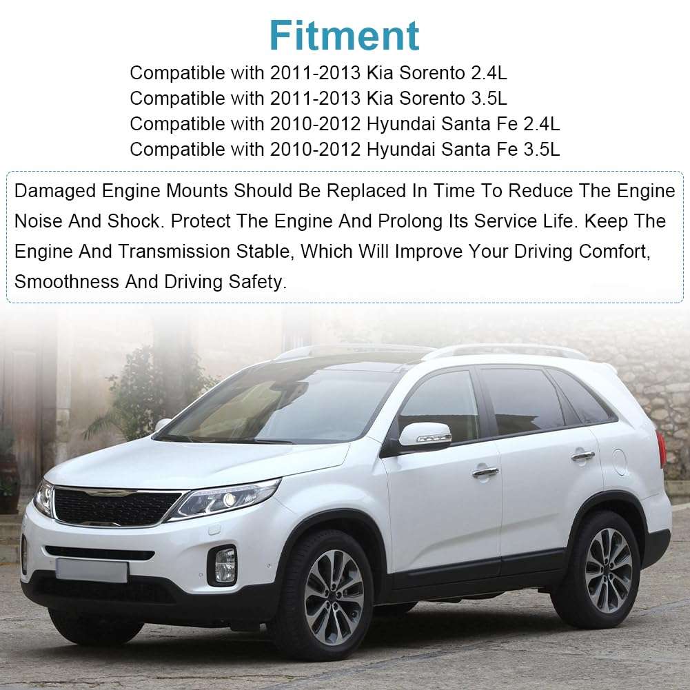 JDMON 3Pcs Engine Motor & Transmission Mount Kit Replacement for Hyundai Sonata 2.0L 2.4L 2015 2016 2017 2018 2019 Compatible with A61001, 21810C1020, A71085, 21950C1100, A71099, 21830D4100 4