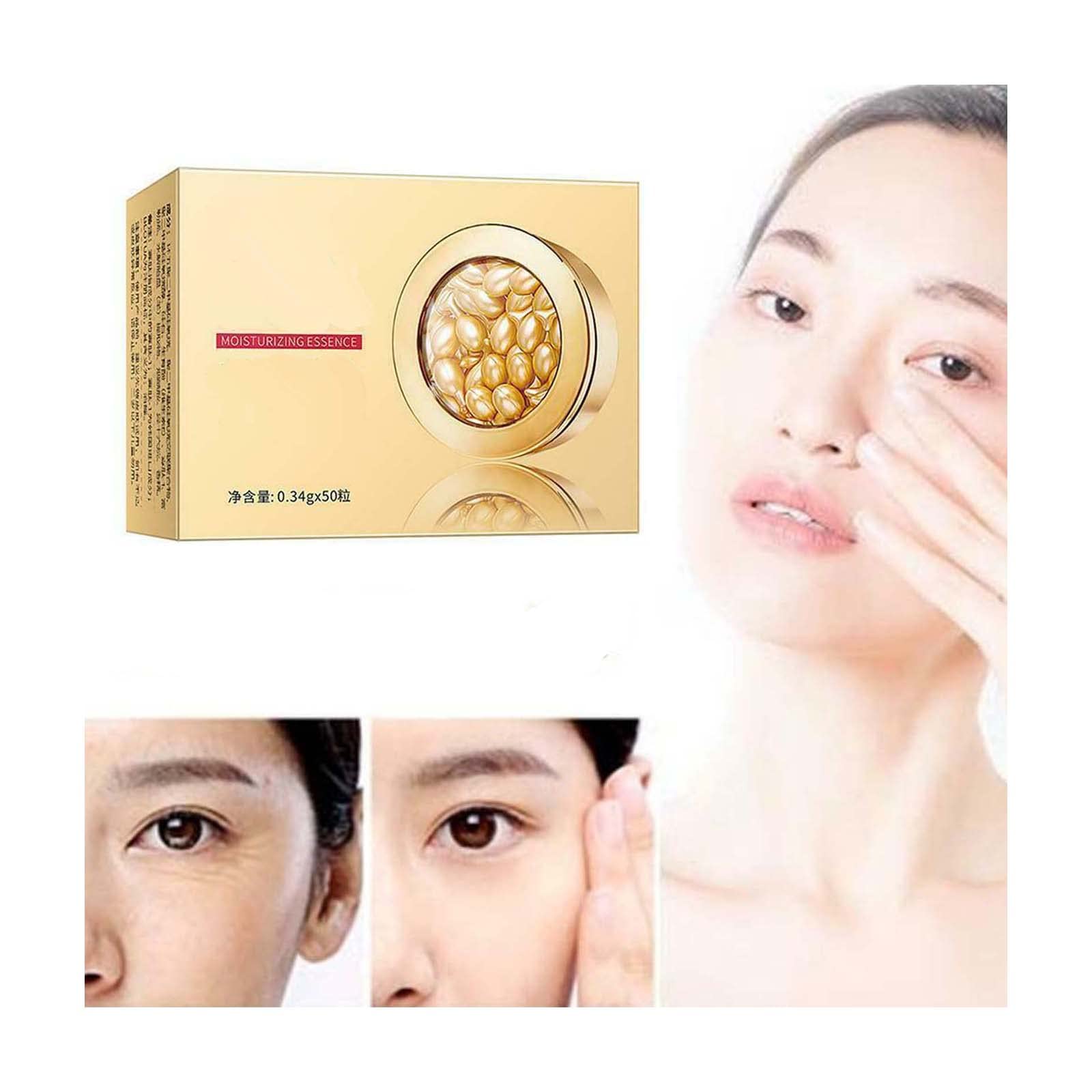 Fullerene Oligopeptide Korean Firming Capsule Mask, Collagen Essential Lifting & Firming Mask, Anti-wrinkle Anti-aging Moisturizing Essence Capsule, Fullerene Intensive Facial Serum (100PC)