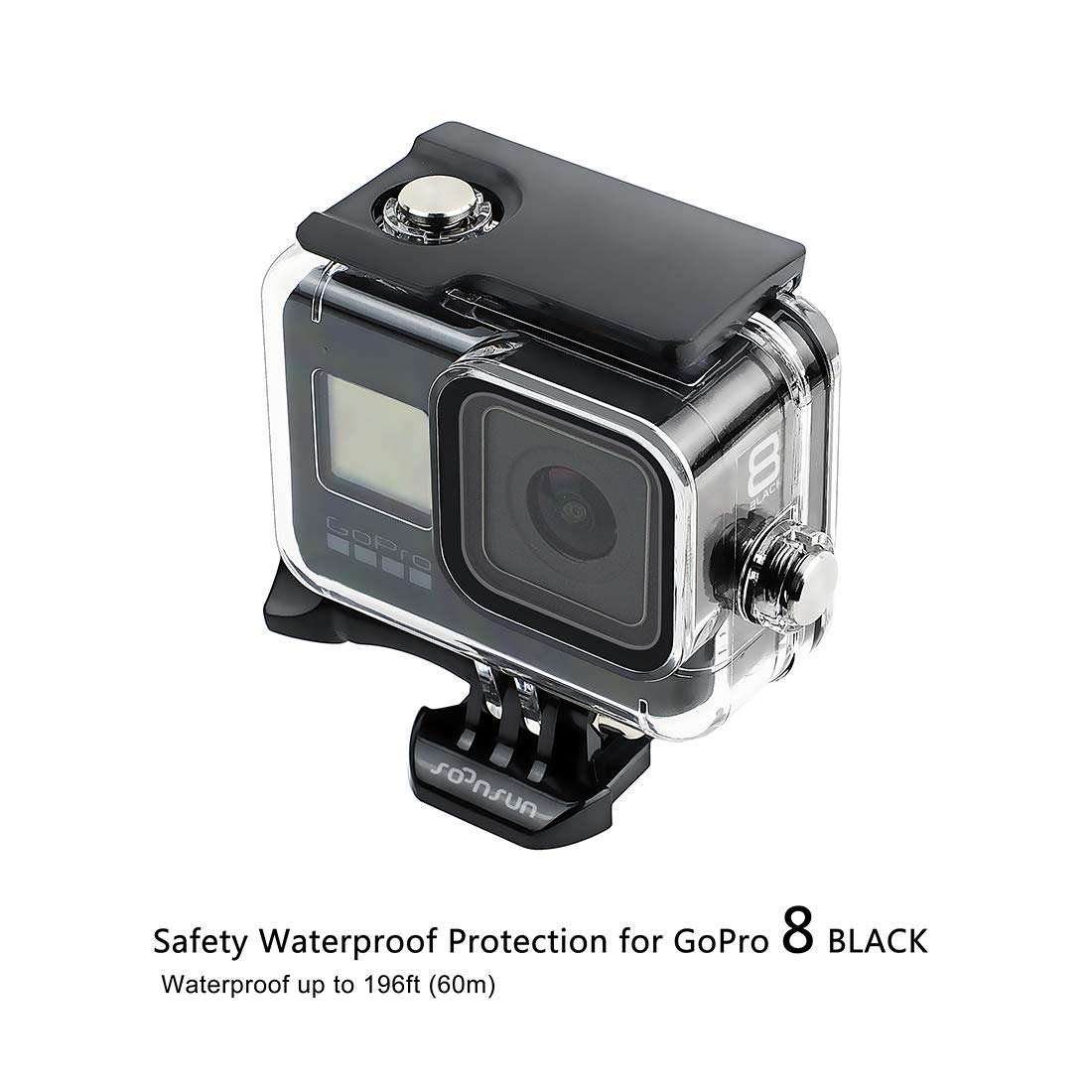 SOONSUN Waterproof Housing Case Filter Kit for GoPro Hero 8 Black, 60m Underwater Diving Protective Housing Shell with 3 Pack Filters for GoPro HERO8 Black Camera 2