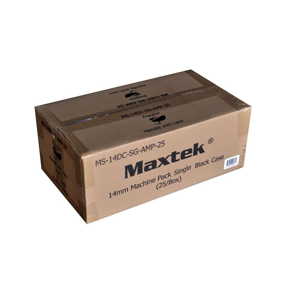 25 Pack Maxtek Standard 14mm Black Signle Disc DVD Cases with Outter Clear Sleeve 2