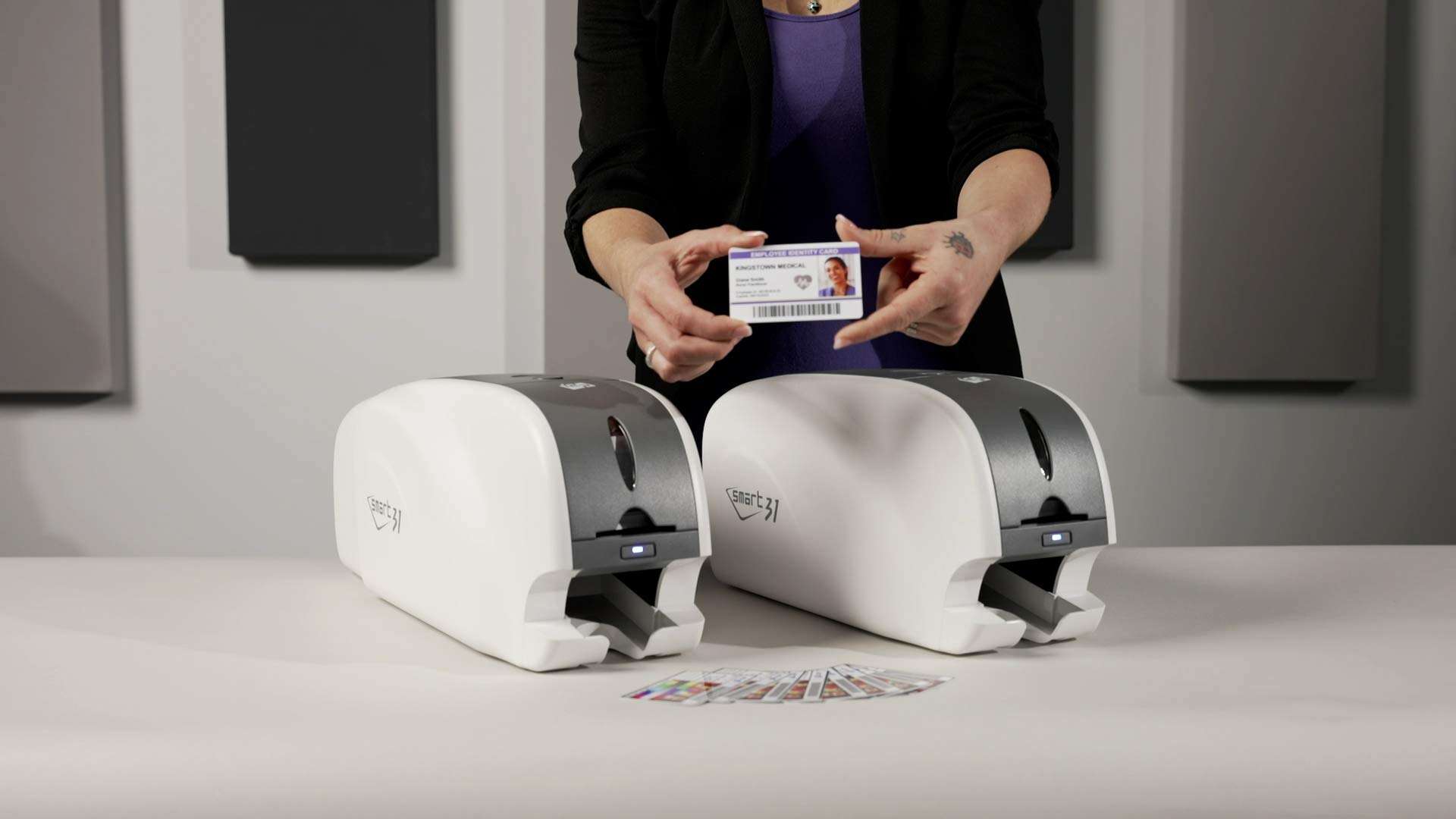 IDP SMART-31 Series ID Card Simplex Printer Bundle with USB Camera, Software, Manual and Guides - Includes 250-Print YMCKO Color Ribbon and 100 PVC Plastic Cards - Now with SMARTMark Security 5